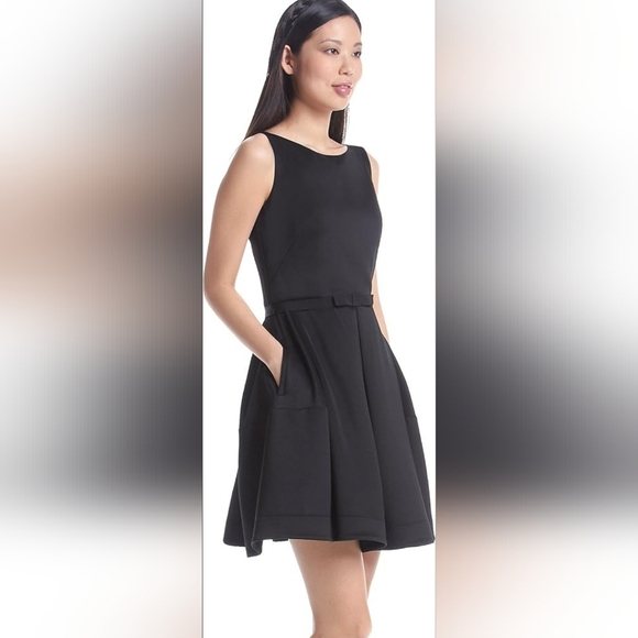 Taylor Black Midi Dress with Pockets - Picture 1 of 5